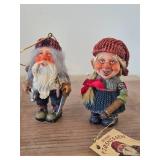 Lot of (2) Den Norske Fjosnissen 3 1/4" Traditional Norwegian Gnome theme Collectible Figurines