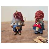 Lot of (2) Den Norske Fjosnissen 3 1/4" Traditional Norwegian Gnome theme Collectible Figurines