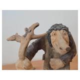 Vintage 9" Troll theme Hand carved Wood Figurine (Signed) by Asbjorn Raanaa / Norwegian Folk Art style