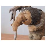 Vintage 14 1/2" Troll theme Hand carved Wood Figurine (Signed) by Asbjorn Raanaa / Authentic Norwegian Folk Art style