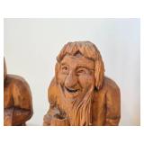 Lot of (2) Vintage 7" Hand carved Wood Figurines