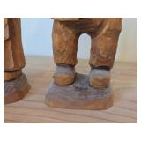 Lot of (2) Vintage 7" Hand carved Wood Figurines