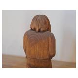 Lot of (2) Vintage 7" Hand carved Wood Figurines