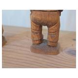 Lot of (2) Vintage 7" Hand carved Wood Figurines