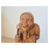 Lot of (2) Vintage 7" Hand carved Wood Figurines