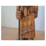 Lot of (2) Vintage 7" Hand carved Wood Figurines