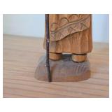 Lot of (2) Vintage 7" Hand carved Wood Figurines