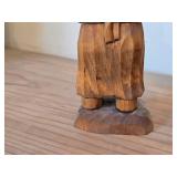 Lot of (2) Vintage 7" Hand carved Wood Figurines