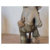 Vintage 8 3/4" Gnome theme Hand carved Hand painted Wood Figurine