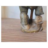 Vintage 8 3/4" Gnome theme Hand carved Hand painted Wood Figurine
