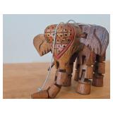 Vintage Indian Elephant theme Handmade Wooden Marionette Jointed Puppet