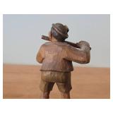 Vintage Flute Player theme Hand carved Wood Figurine by Bergmann Schnitzerei (Oberammergau Germany)