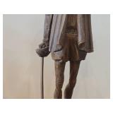 Vintage 14" Don Quixote theme Hand carved Wood Figurine by Ouro Artesania (Spain)