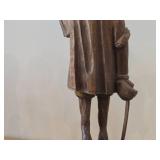 Vintage 14" Don Quixote theme Hand carved Wood Figurine by Ouro Artesania (Spain)