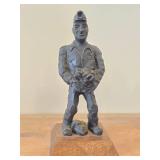 8 1/4" Coal Miner theme Hand carved Hand painted Wood Collectible Figurine