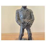 8 1/4" Coal Miner theme Hand carved Hand painted Wood Collectible Figurine