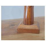 9 1/2" Woman Carrying a Jug theme Hand carved Wood Figurine