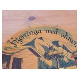 Vintage 10" Traditional Folk Song KjerringaMed Staven - The Old Woman with the Staff theme Wood Decorative Plate (Norway)
