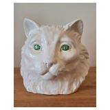 Vintage Italian Majolica Cat theme Pottery Collectible Dish (Signed) by Meiselmen Imports (Italy)