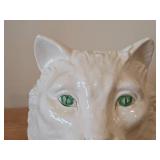 Vintage Italian Majolica Cat theme Pottery Collectible Dish (Signed) by Meiselmen Imports (Italy)