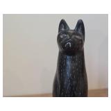 8 1/2" Cat theme Hand carved Kissi Soapstone Figurine