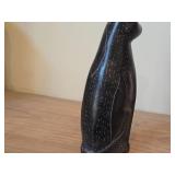 8 1/2" Cat theme Hand carved Kissi Soapstone Figurine