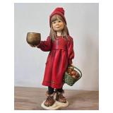 10 1/2" Genuine Norwegian Design Figurine Apple Girl by Carl Larson for Candy Design (Norway)