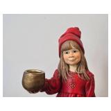 10 1/2" Genuine Norwegian Design Figurine Apple Girl by Carl Larson for Candy Design (Norway)