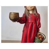 10 1/2" Genuine Norwegian Design Figurine Apple Girl by Carl Larson for Candy Design (Norway)