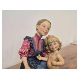 7" Porcelain Figurine of Woman Bathing a Child by Candy Design (Norway)