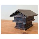 Vintage Handcrafted Hand painted Swiss Chalet / Black Forest Cabin in Norwegian Rosemaling