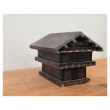 Vintage Handcrafted Hand painted Swiss Chalet / Black Forest Cabin in Norwegian Rosemaling