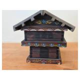Vintage Handcrafted Hand painted Swiss Chalet / Black Forest Cabin in Norwegian Rosemaling