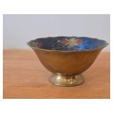 Chinese Cloisonne Enameled Bowl 3" x 6 1/4"