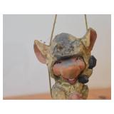 Vintage 4" Hanging Troll theme Hand carved Wood Figurine by Henning (Norway)