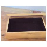 Wooden Jewelry / Keepsake Box Featuring Pyrography / Engraved Hummingbirds and Flowers | Velvet Lined Interior
