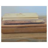 Handcrafted Cherry / Burl Wood Jewelry / Keepsake Box, Wooden Jewelry / Trinket Box with Pyrography of Girl and Doll