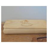 Handcrafted Cherry / Burl Wood Jewelry / Keepsake Box, Wooden Jewelry / Trinket Box with Pyrography of Girl and Doll