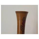 Lot of (2) Vintage Items - 10" Hand-Turned Wooden Vase, 5"x3" Handcrafted Wood Lidded Trinket Box (Norway)