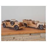 Lot of (2) Handcrafted Wooden Vintage Model Cars - 1930