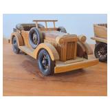 Lot of (2) Handcrafted Wooden Vintage Model Cars - 1930