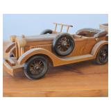 Lot of (2) Handcrafted Wooden Vintage Model Cars - 1930