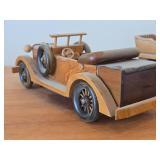 Lot of (2) Handcrafted Wooden Vintage Model Cars - 1930
