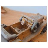 Lot of (2) Handcrafted Wooden Vintage Model Cars - 1930