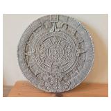 11 1/2" Decorative Reproduction of Aztec Calendar Stone AKA Stone of the Sun - Ceramic Wall Plaque