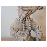 Mayan Aztec Terra-cotta / Clay Statue (Made in Mexico)