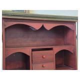 Wooden Wall Cabinet 2-door/2-drawer/3-shelf / Norwegian Rosemaling style / 21" wide x 7 1/2" deep x 21" tall