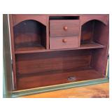 Wooden Wall Cabinet 2-door/2-drawer/3-shelf / Norwegian Rosemaling style / 21" wide x 7 1/2" deep x 21" tall