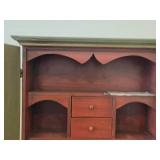 Wooden Wall Cabinet 2-door/2-drawer/3-shelf / Norwegian Rosemaling style / 21" wide x 7 1/2" deep x 21" tall