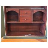 Wooden Wall Cabinet 2-door/2-drawer/3-shelf / Norwegian Rosemaling style / 21" wide x 7 1/2" deep x 21" tall